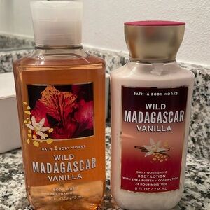 Bath and Body works Wild Madagascar Vanilla shower gel and body lotion set New